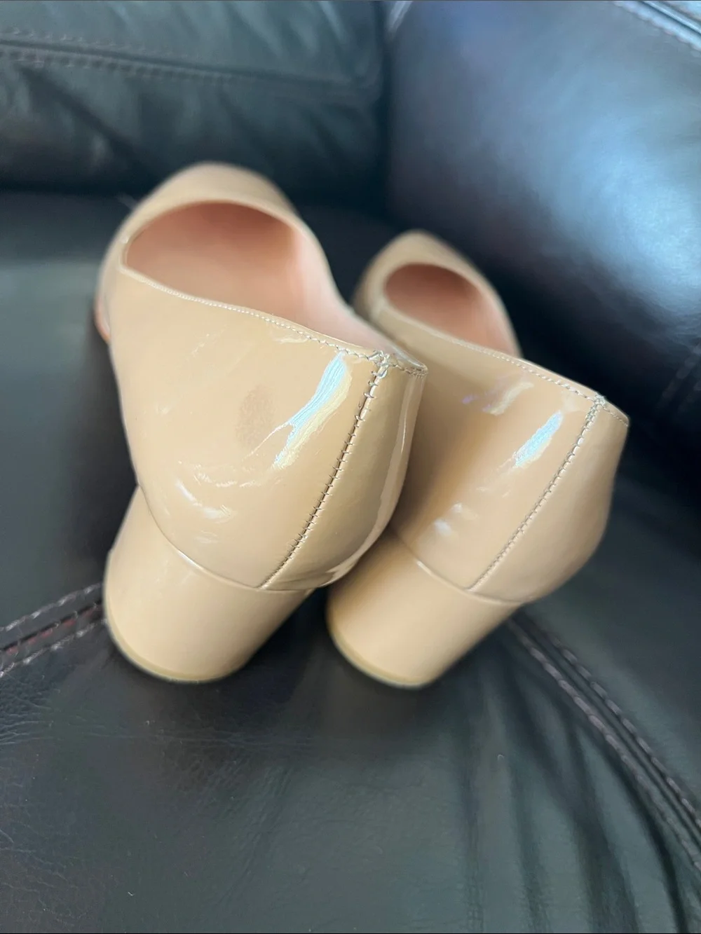kate spade Nude Patent Leather Round-Toe Flats